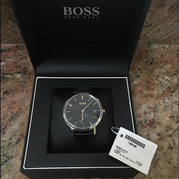Hugo Boss Other - Hugo Boss Black Leather Analog Watch